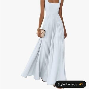 Chic White Pleated Maxi Dress